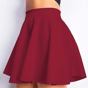 Maroon Scuba Circle Skirt
