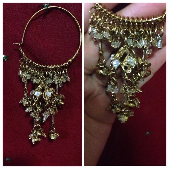 Indian Gold and Silver Jhumkay Earrings
