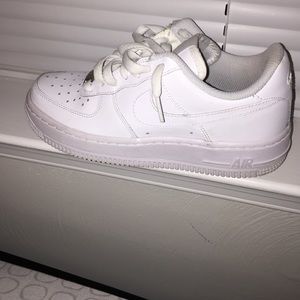 All white Air Force 1s