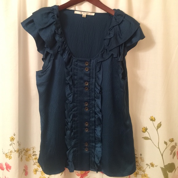 Walter Hammered Silk Jade Top