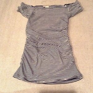 Black & White Stripped Off Shoulder Shirt