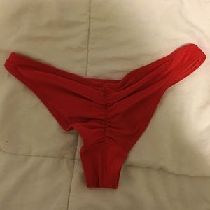 Red American Apparel Cheeky Bikini Bottoms