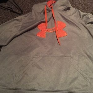 Grey and orange under armor hoodie