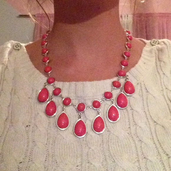Pink statement necklace!