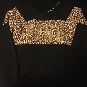 Leopard PINK black sweatshirt