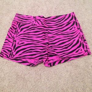 Pink zebra spandex/shorts