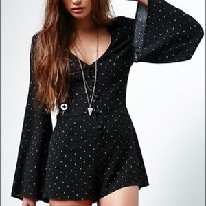 ps erin wasson black bell sleeve romper