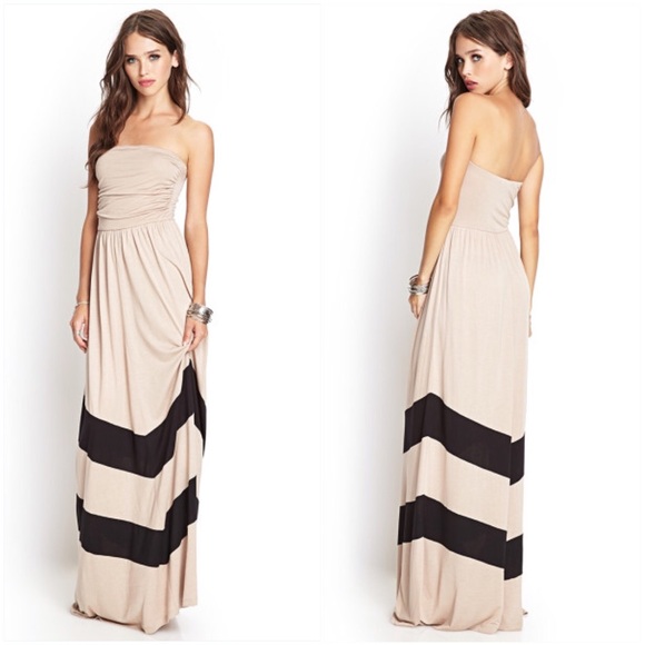Taupe & Black Colorblocked Maxi Dress