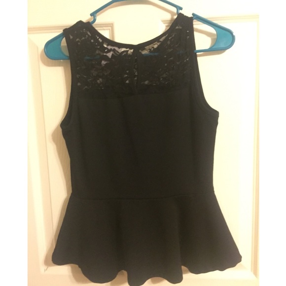 Black peplum top