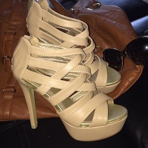 Tan Strappy Heels