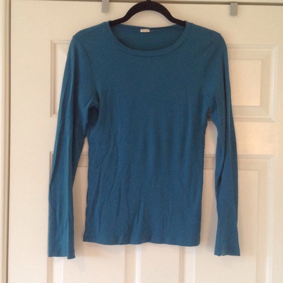 J Crew long sleeve teal tee