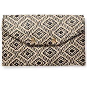 Diamond Raffia Clutch