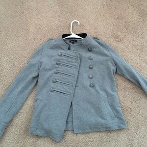 Express gray cotton military style jacket med