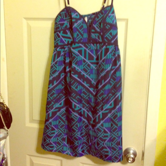 Blue Fun Print Dress