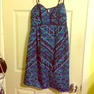 Blue Fun Print Dress