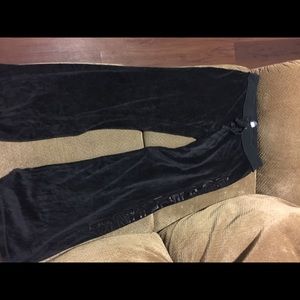 Black Velour Pink Pants.