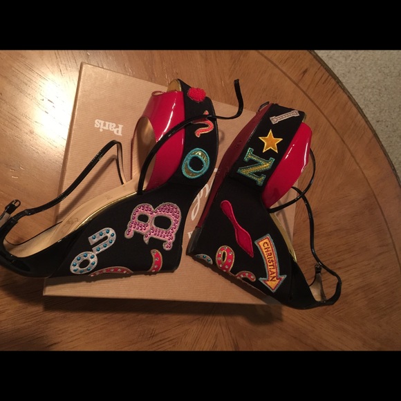 👠👠👠Sold👠👠👠Christian Louboutin Loubi Zeppa - Picture 3 of 4
