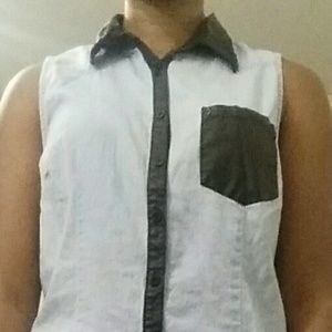 Light wash Jean tank