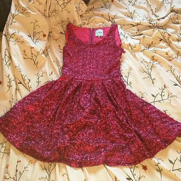 Hot pink sequin dress
