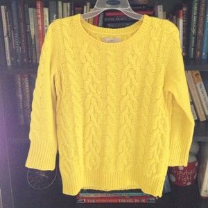 Vibrant yellow sweater 3/4" sleeve, size M