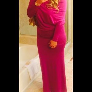 Purple long tightfitting dress