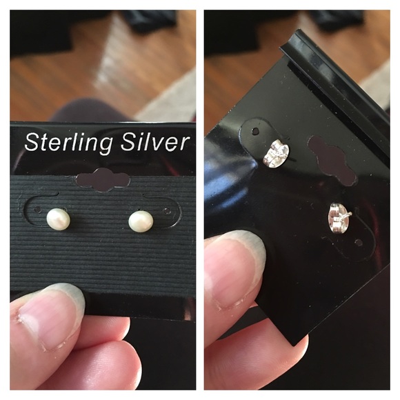 Pearl stud earrings