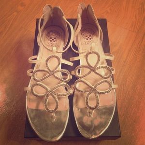 Vince Camuto Cream Silver Sandals