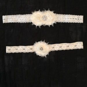 Wedding garter ivory Set brand new