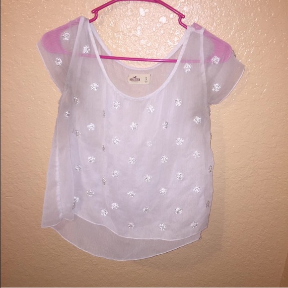 Hollister Embellished Sheer Top