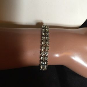 Vintage rhinestone double strand bracelet