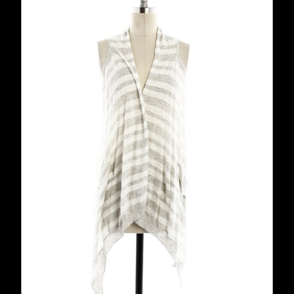 Banana Republic Sweaters - Banana Republic striped open drape sleeveless vest