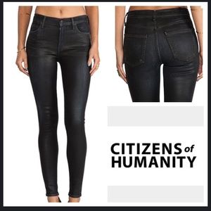Citizens Humanity Black Leatherette Jeans Rocket