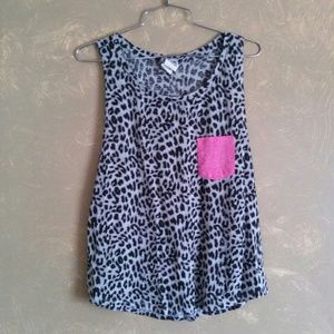 Vs black and gray cheetah print tank top