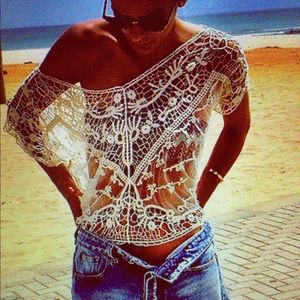 White sheet crop top