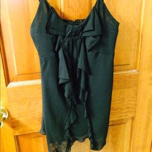 Black, bow front dressy tank