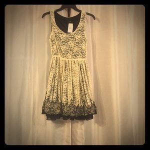 Lace off white and black dress