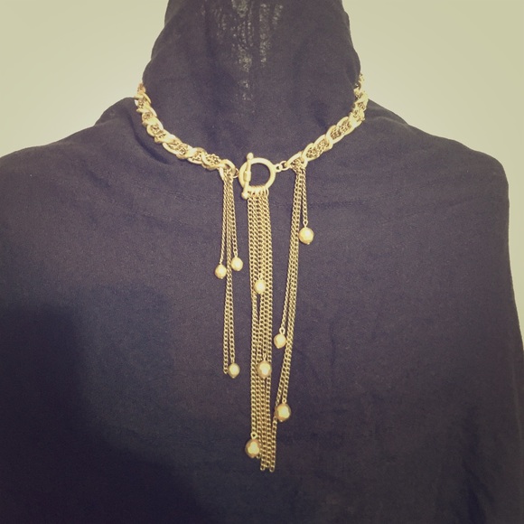 Matt gold necklace with earrings - Picture 1 of 4