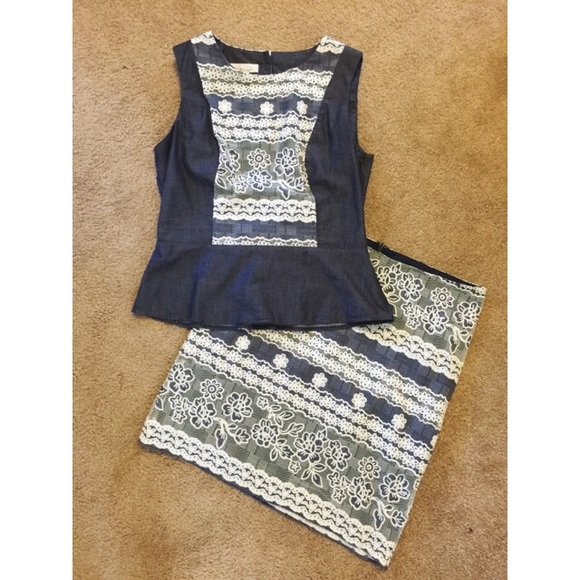 BUNDLED❗️Lace & chambray 2-piece set