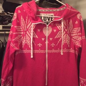 pink and white PINK onesie