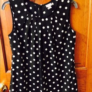 Black and white polka dot top