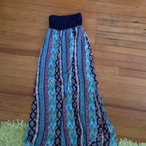 Blue patterned maxi dress