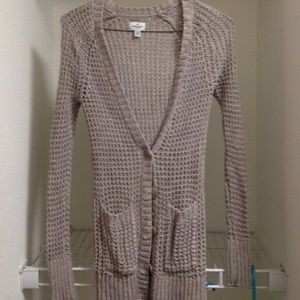 AEO American eagle taupe cardigan sweater