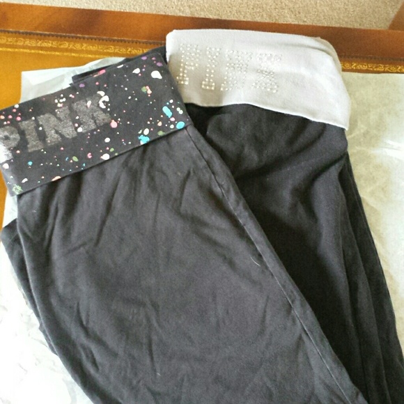 Two pink yoga pants