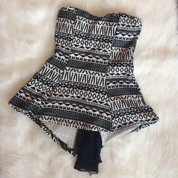 Strapless Peplum Top