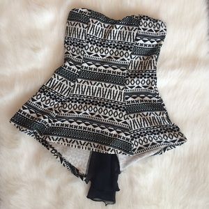 Strapless Peplum Top