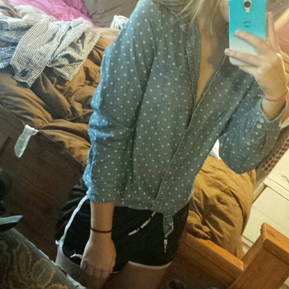 Medium polka dot denim