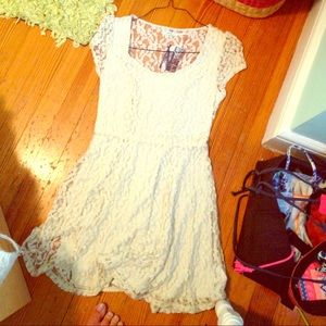 Cream lace skater dress NWT