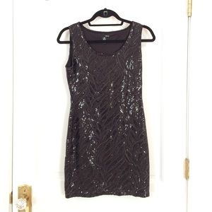 Black sequin cocktail dress