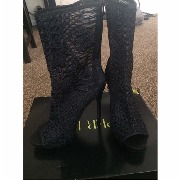 Black peep toe booties