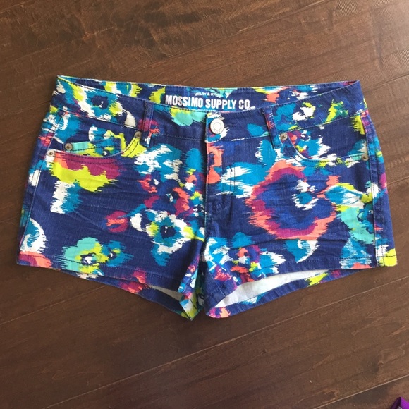 Watercolor denim shorts